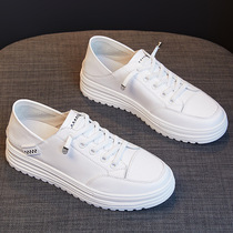 2024 Spring New Nurse Shoes Womens Soft Sole Breathable Non-Tiring Feet Non-Slip Flat Shoes Genuine Leather White Shoes