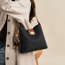 2024 New Trendy Genuine Leather Fashion Bucket Bag Versatile Large Capacity Shoulder Bag High-end Commuting Crossbody Bag for Women