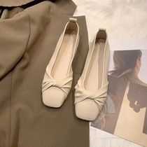 Mary Jane Fairy Wind Soft Sole Scoop Shoes 2024 Spring and Autumn New Style Versatile Flat Bottom Beanie Granny Shoes for Women