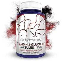 Cyanidin 3-Glucoside Capsules ) 125mg ) 60 Count ) Black