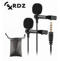 Customized direct supply wired lavalier microphone condenser double-headed microphone two-person mobile phone karaoke microphone