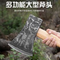 Outdoor woodworking firewood ax large special hand-forged rail steel for wood cutting high manganese steel rural logging and mountaineering