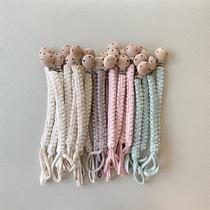 ins Morandi color Korean style hand-woven baby pacifier clip baby anti-fall chain teether chain cold color