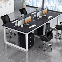 Simple modern staff office desk and chair combination with four or six person screen booths office computer desk
