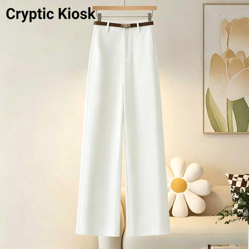 Cryptic Kiosk Washed Wide-Leg Casual Pants for Women, 2026 Autumn New High-Waisted Slimming Straight-Leg Trousers Cryptic Kiosk Washed Wide-Leg Casual Pants for Women, 2026 Autumn New High-Waisted Slimming Straight-Leg Trousers