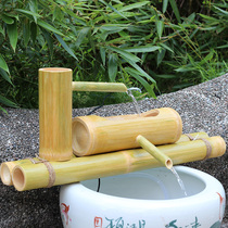 Bamboo water flow device bamboo tube water tank filter fish tank automatic solar water circulation system ornaments unplugged