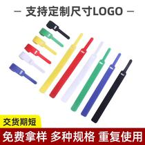 Back-to-back hook-and-loop straps self-adhesive data cable management needle-type Velcro straps with pointed ends
