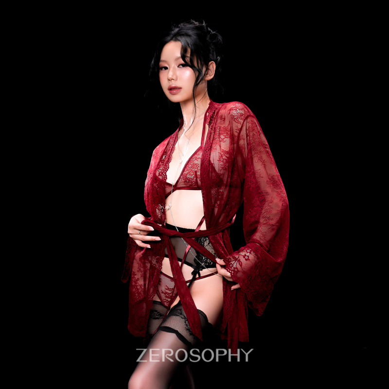 Like Zerosophy, the "Seductive Night" Sexy Lace Bikini Seductive Two-Piece Set Is a Sensual Lingerie for Women