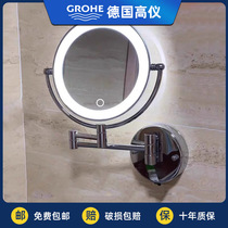 Haut Yi maquillage miroir de mur de manutention salle de bain gratuit perforé LED avec lampe pliante miroir décaillage de mur Dressing