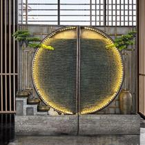 Creative flowing water screen large fountain fish pond garden double-sided water curtain wall water feature office lucky rockery ornaments
