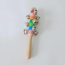 Direct supply of Orff music teaching aids wooden rainbow rattle hand bell children percussion preschool education musical instrument bell customization