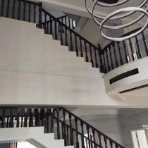 Thai oak solid wood stone fence installation actual scene solid wood fence fence stair guardrail handrail