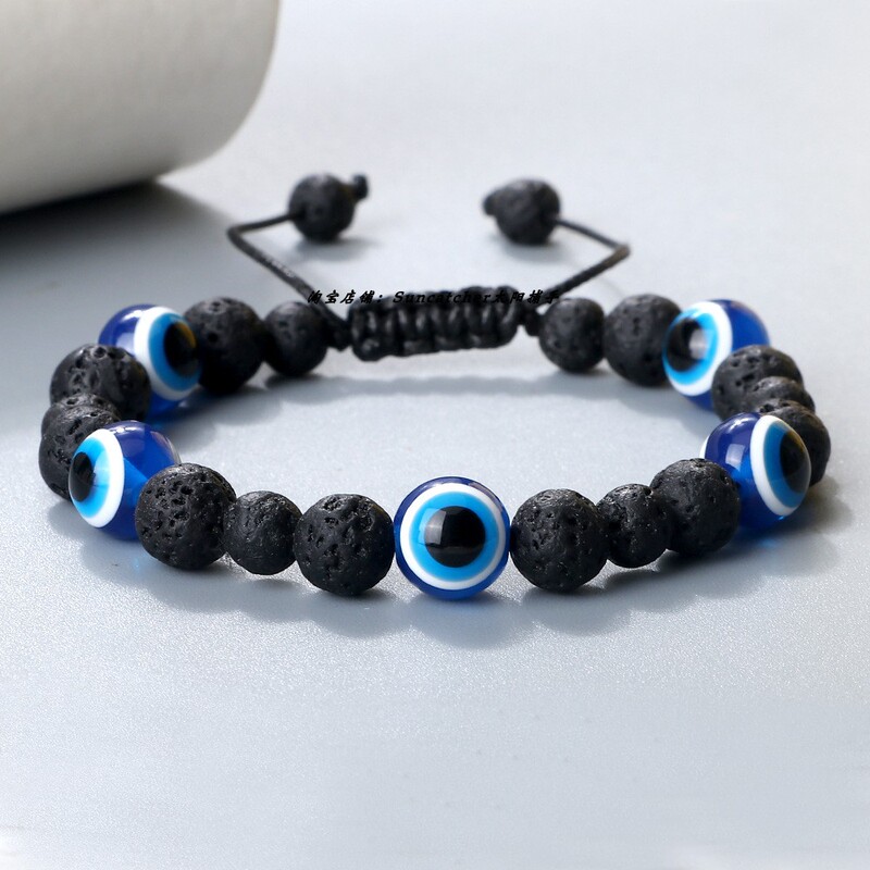 10mm Evil Eye Woven Bracelet Turkish Blue Eye Pull String Bracelet Koz Bracelet