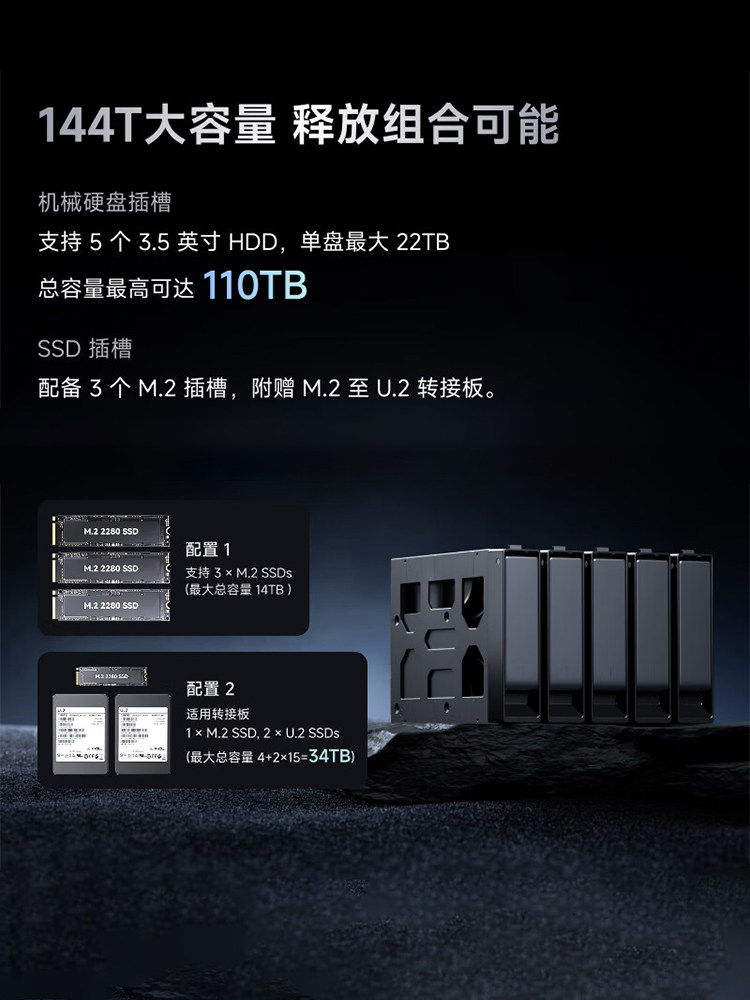 Minisforum New Product N5 Flagship Ryzen 7 255 Mini Host Nas Enterprise-Class Workstation Five-Bay 10Gbps Network Port Soft Router Mini Host Network Storage