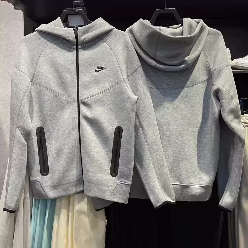 Nike, осенний вязаный утепляющий спортивный кардиган с капюшоном для отдыха, куртка для тренировки, оверсайз