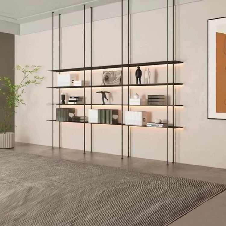 Minimalist Bookshelf with a Freestanding Design, Partitioning the Living Room, Iron Art Display Rack, Metal Hanging Rack Minimalist Bookshelf with a Freestanding Design, Partitioning the Living Room, Iron Art Display Rack, Metal Hanging Rack