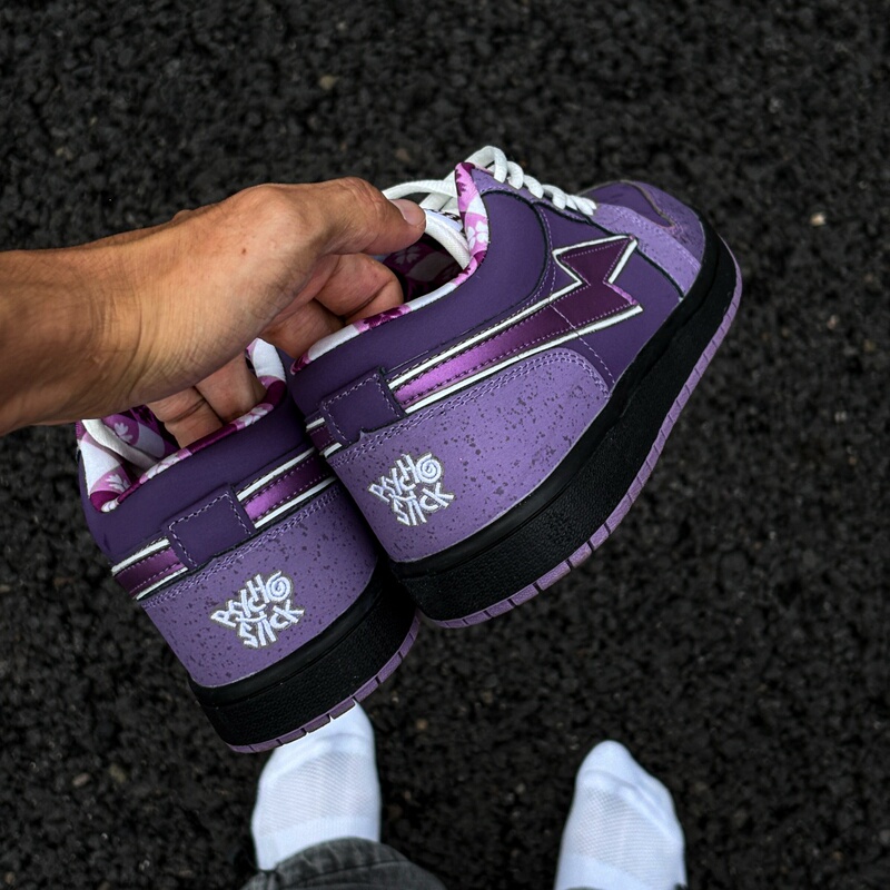 Visecoo Concepts Co-Branded Purple and Black Personalized Color-Blocking Casual Sneakers for Men and Women, Low-Top Purple Lobster Sneakers Visecoo Concepts Co-Branded Purple and Black Personalized Color-Blocking Casual Sneakers for Men and Women, Low-Top Purple Lobster Sneakers
