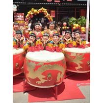 Cowhide drum red drum dragon drum vertical war drum Chinese red drum temple drum dancing drum big drum gong drum performance drum flat drum