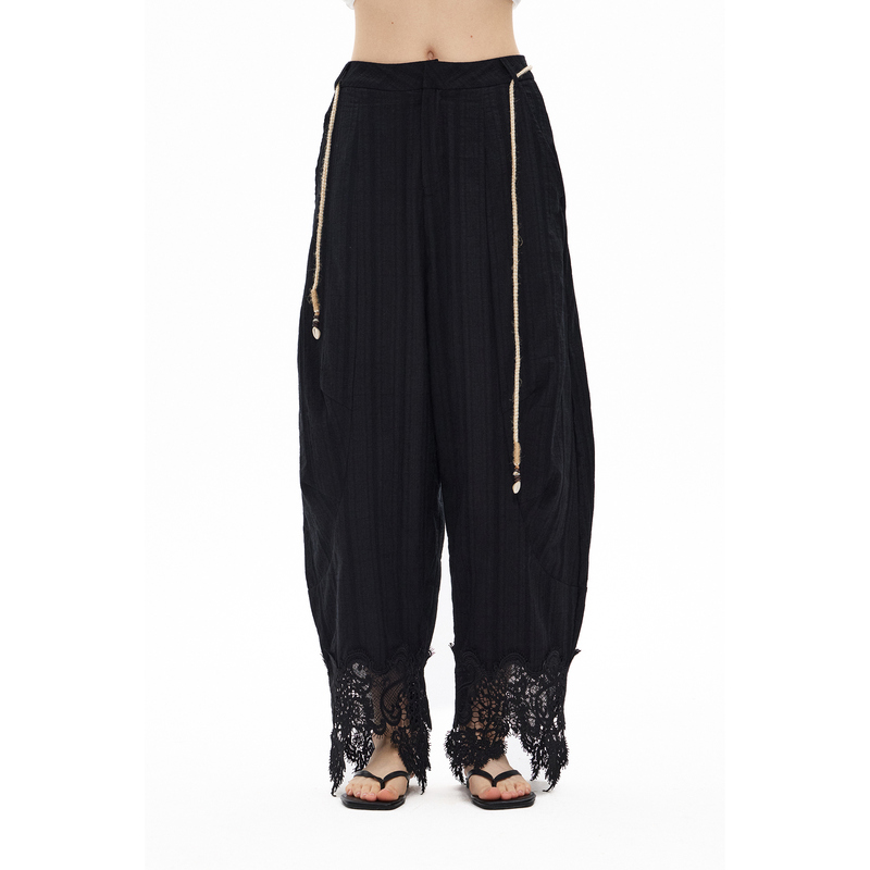Furifuri Water-Soluble Milk Silk Eyelash Lace Jacquard Straight-Leg Paratrooper Wide-Leg Pants Furifuri Water-Soluble Milk Silk Eyelash Lace Jacquard Straight-Leg Paratrooper Wide-Leg Pants