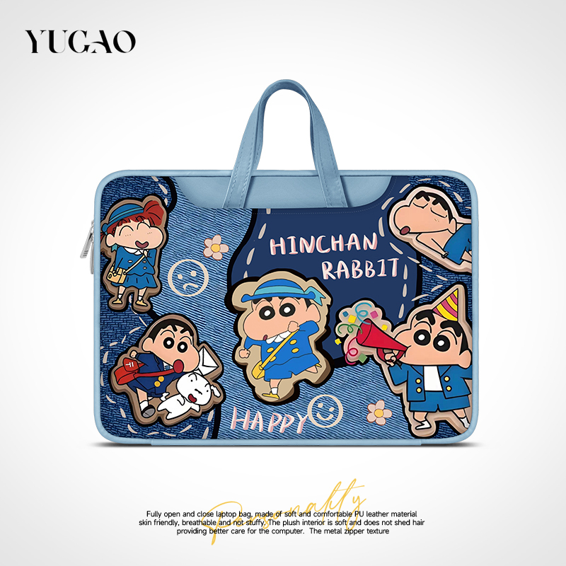 Yg Illustration Denim Xiaoxin Laptop Bag 2024 New Model Women's Handbag Suitable for Huawei Matebook 14inch Apple MacBook 16inch Lenovo Xiaoxin 15-Inch 6inch Sleeve Bag