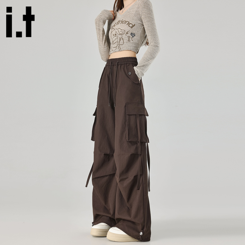 It:Chocoolate Melard Coffee-Colored American-Style Work Pants for Women, Spring and Autumn 2026 New Hiking and Mountaineering Pants It:Chocoolate Melard Coffee-Colored American-Style Work Pants for Women, Spring and Autumn 2026 New Hiking and Mountaineering Pants