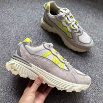 Mens Shoes with Mouth Mouth 2024 New Lite Runner Genuine Leather Color Matching Fashion Casual Shoes Thick Sole Breathable Sports Shoes