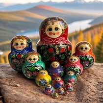 Painted Russian matryoshka doll 15-layer handmade solid wood crafts travel souvenirs for foreigners gifts basswood features
