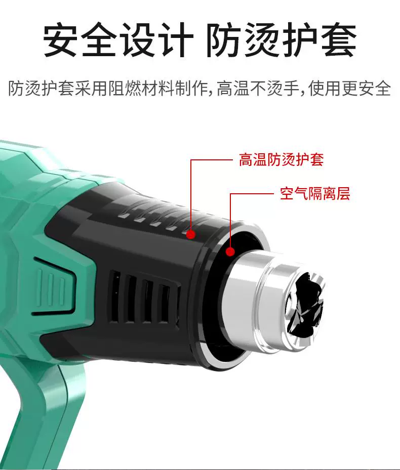 Pulijie súng hơi nóng công suất cao màn hình hiển thị kỹ thuật số nhỏ máy sấy tóc súng sấy phim phim công nghiệp súng hàn nhựa súng