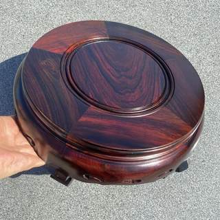 Laos rosewood crafts ornament base solid wood vase round low stool crafts base cochin dalbergia