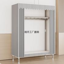 Xinjiang Tibet cloth wardrobe thickened full steel frame assembled wardrobe home bedroom new hot model childrens simple