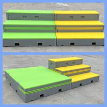 Schools new mobile flip-folding stage school music classroom mobile three-layer stage stage PE plastic manufacturer