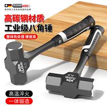 Octagonal hammer subway hammer heavy-duty masonry hammer high carbon steel one-piece hammer tool household 3 pounds 4 pounds hand hammer hammer