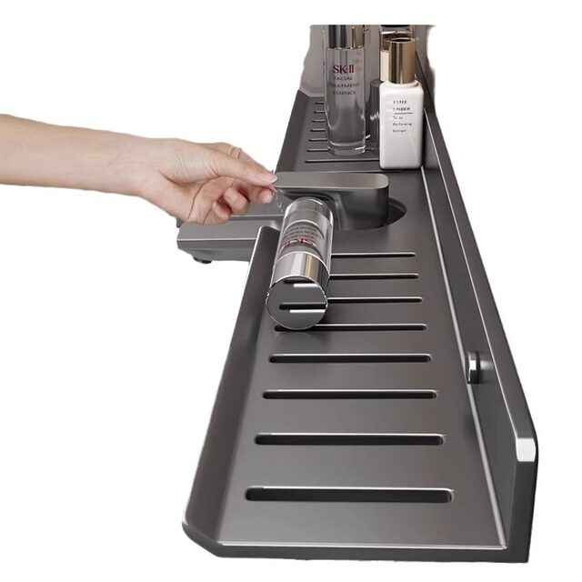 Walnut bathroom toilet sink mirror faucet suction cup storage rack bathroom sink counter washbasin without punching