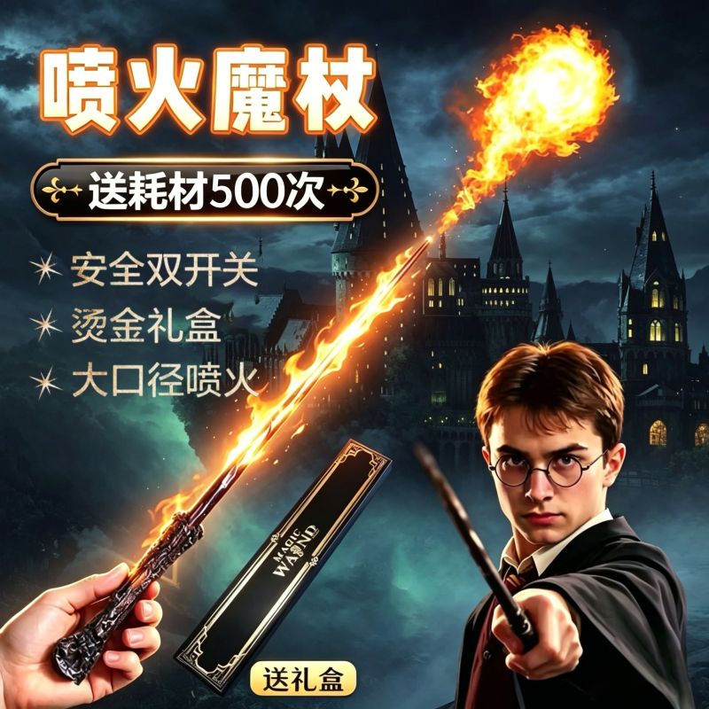 Harry Potter Fire-Breathing Wand Cosplay Replica Universal Studios Hermione Interactive Dumbledore Spell Casting Magic Wand