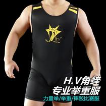 Horned viper lifting and wrestling heavy-duty clothing tight professional powerlifting competition clothing wrestling compression clothing quick-drying sweat-wicking clothing sports training clothing
