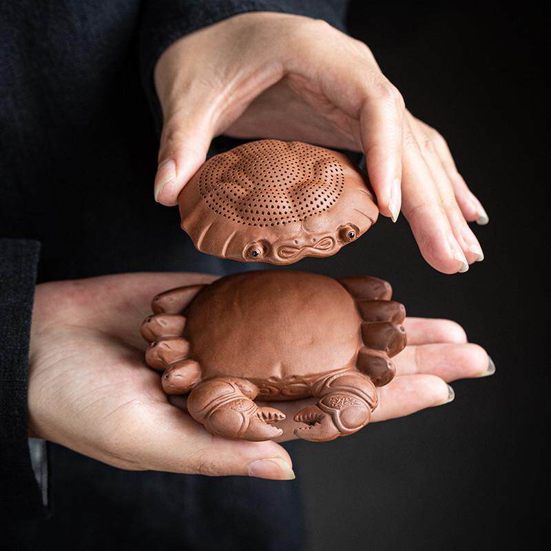 Creative Purple Sand Crab Tea Darling Tea Leaking Glass Justice Cup Integrated Tea Filter Tea Set for tea Playing Filter Tea Stall-Taobao