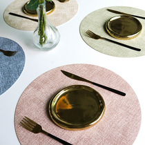 Round Pvc Leather Placemat Cloth Pattern Nordic Style Wester