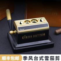 Monsoon guillotine cigar cutter three-in-one flat V-shaped snow plus special pliers multifunctional high-end set tool