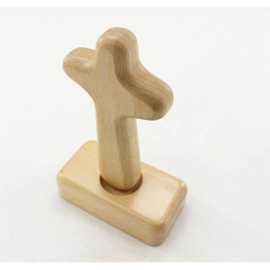 木质十字架摆件实木12cm高教礼品工艺礼品摆饰桌摆摆件手握生日探