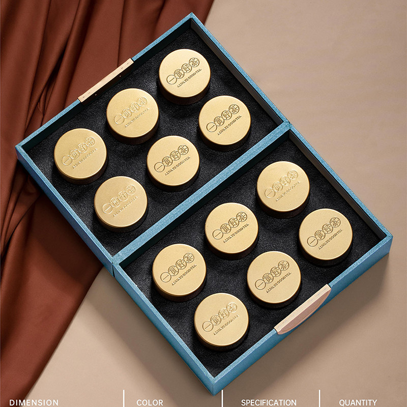 Gold Jun Eyebrow Red Robe Black Tea Packaging Box Empty Gift Box Custom Double Layer Small Jar Tea Sealed Tea Gift Box Empty Box-Taobao