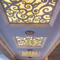Factory sold carved board hollow ceiling pvc partition living room aisle corridor entrance lattice screen Chinese style shape