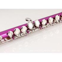 Color flute pink nickel bond 16 Closed hole plus E - bond C - tuning flute instrument Cloth leather box can be selected
