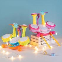 Childrens toys 1 to 3 years old drum kit for beginners toddlers drumming instruments baby boys and girls jazz drum practice {