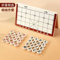 Elderly wooden set chessboard Chinese chess belt chessboard chess pieces chess cloth large chess wooden beech creative