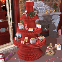 Foldable Christmas tree shopping mall window decoration living room floor-standing Christmas New Year atmosphere decoration origami tree