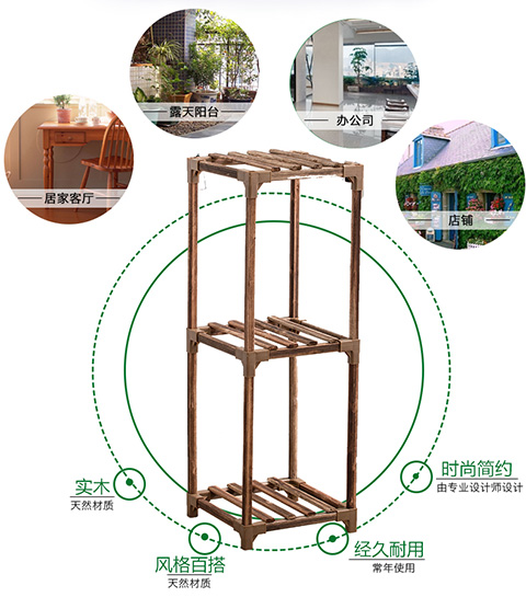 Khung hoa gỗ trong nhà phòng khách ban công xanh Luo Lan Lan kệ hoa kệ nhiều tầng trong nhà tiết kiệm không gian đặc biệt - Kệ kệ xương cá