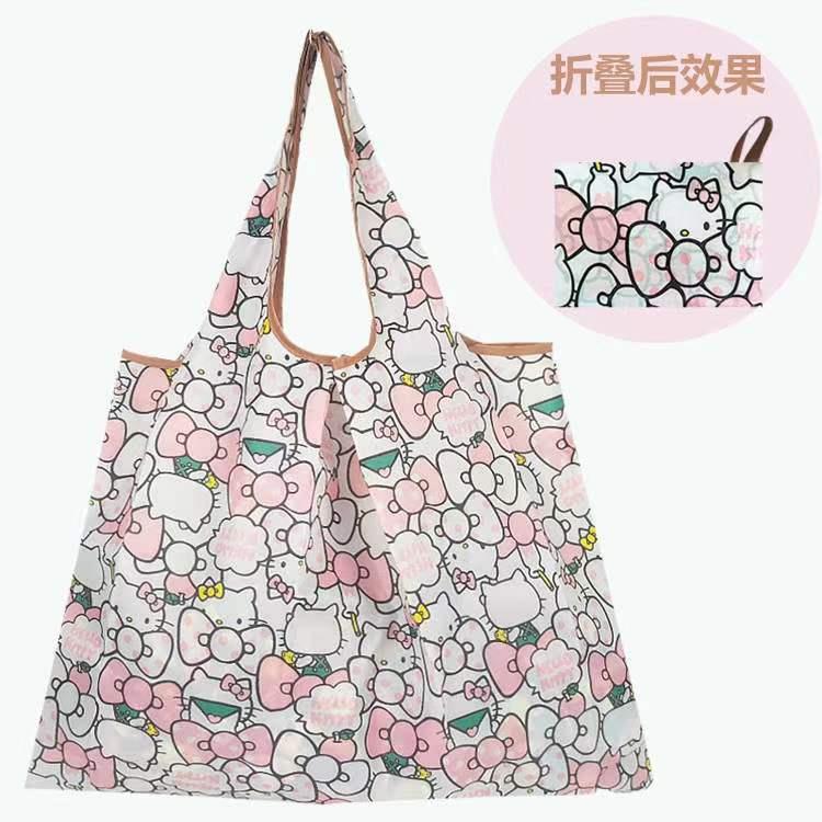New Cartoon-Style Travel Folding Shopping Bag, Lightweight and Portable, Large Capacity, Foldable, Eco-Friendly, Suitable for Supermarket Grocery Shopping
