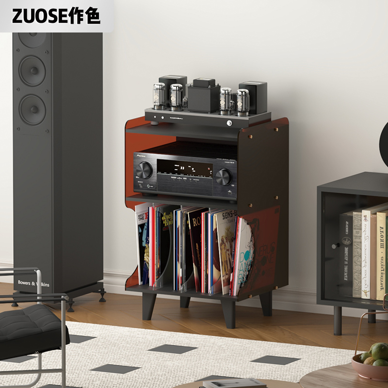 Record Player Cabinet Acrylic Vinyl Record Storage Rack Floor-Standing Cd Disc Storage Cabinet Album Display Rack Audio Placement Rack