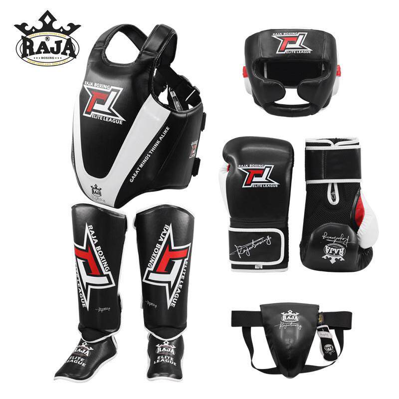 комплект защитного снаряжения для бокса raja adult Sanda boxing, защита головы, тела, ног, промежности, тренировочное спортивное защитное снаряжение Изображение 1