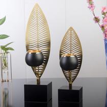 ()Manufacturer supply leaf imitation bronze candle holder ornaments e-commerce selection can be customized